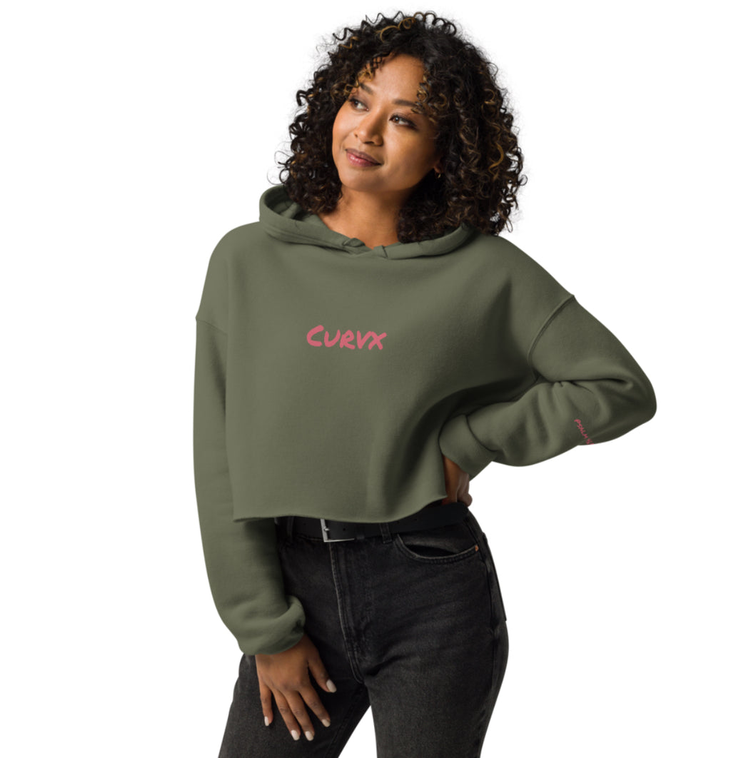 CurvX Green Crop Hoodie