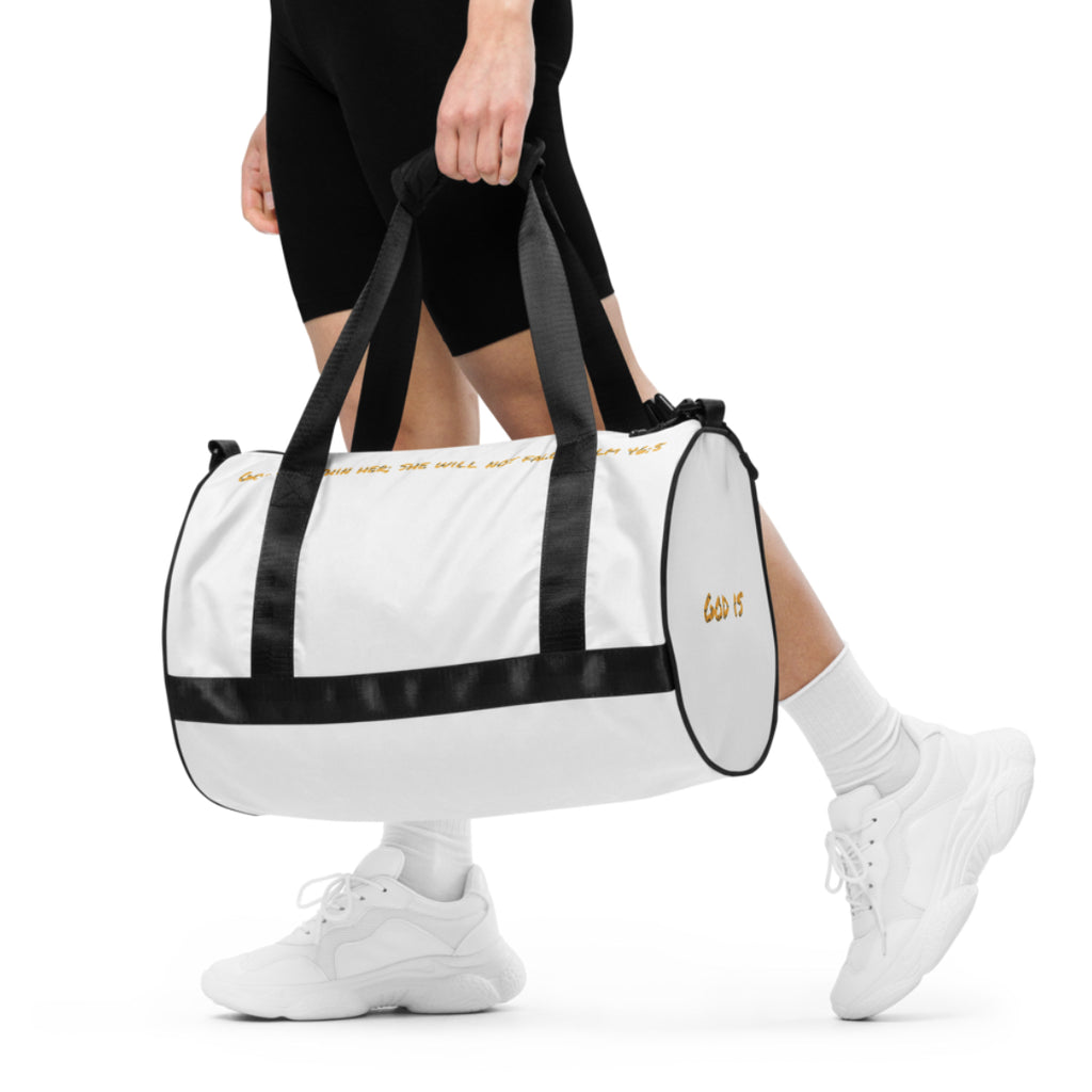 God is Within Her CurvX All-over print gym bag