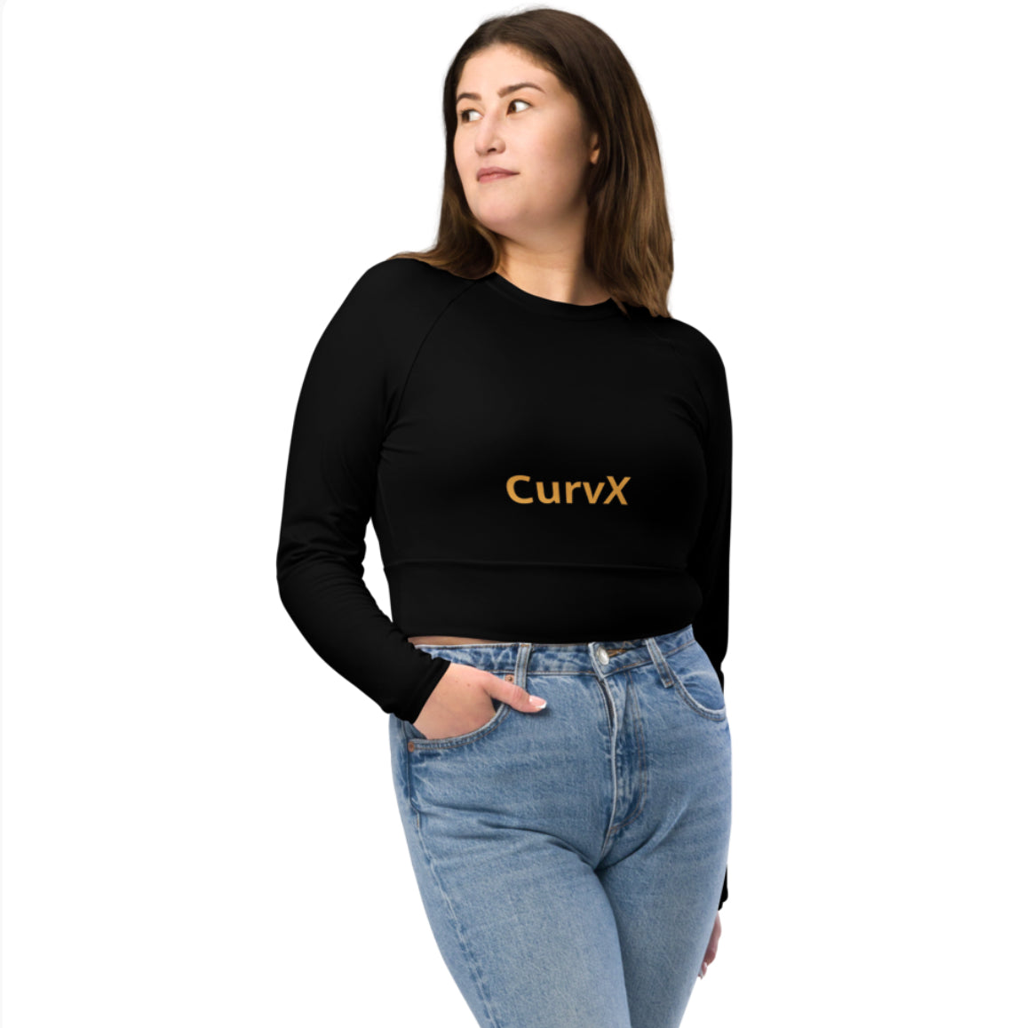 CurvX Recycled Long-Sleeve Crop Top